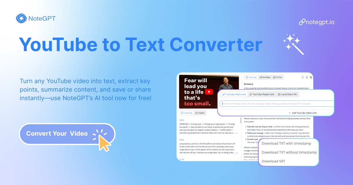 YouTube to Text Converter with AI